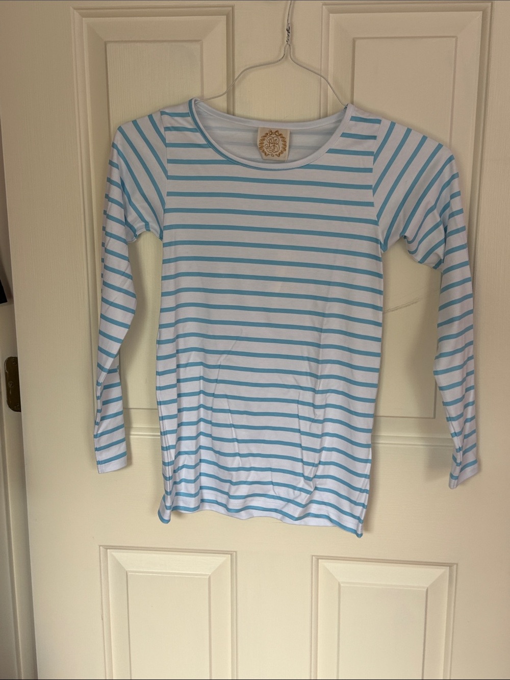 TBBC Girls' Blue & White Striped Long Sleeve Top